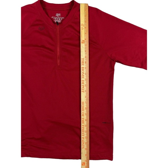 Fox Air Cool Men Red 1/4 Zip Jersey Short Sleeve Sz‎ M - Picture 4 of 6